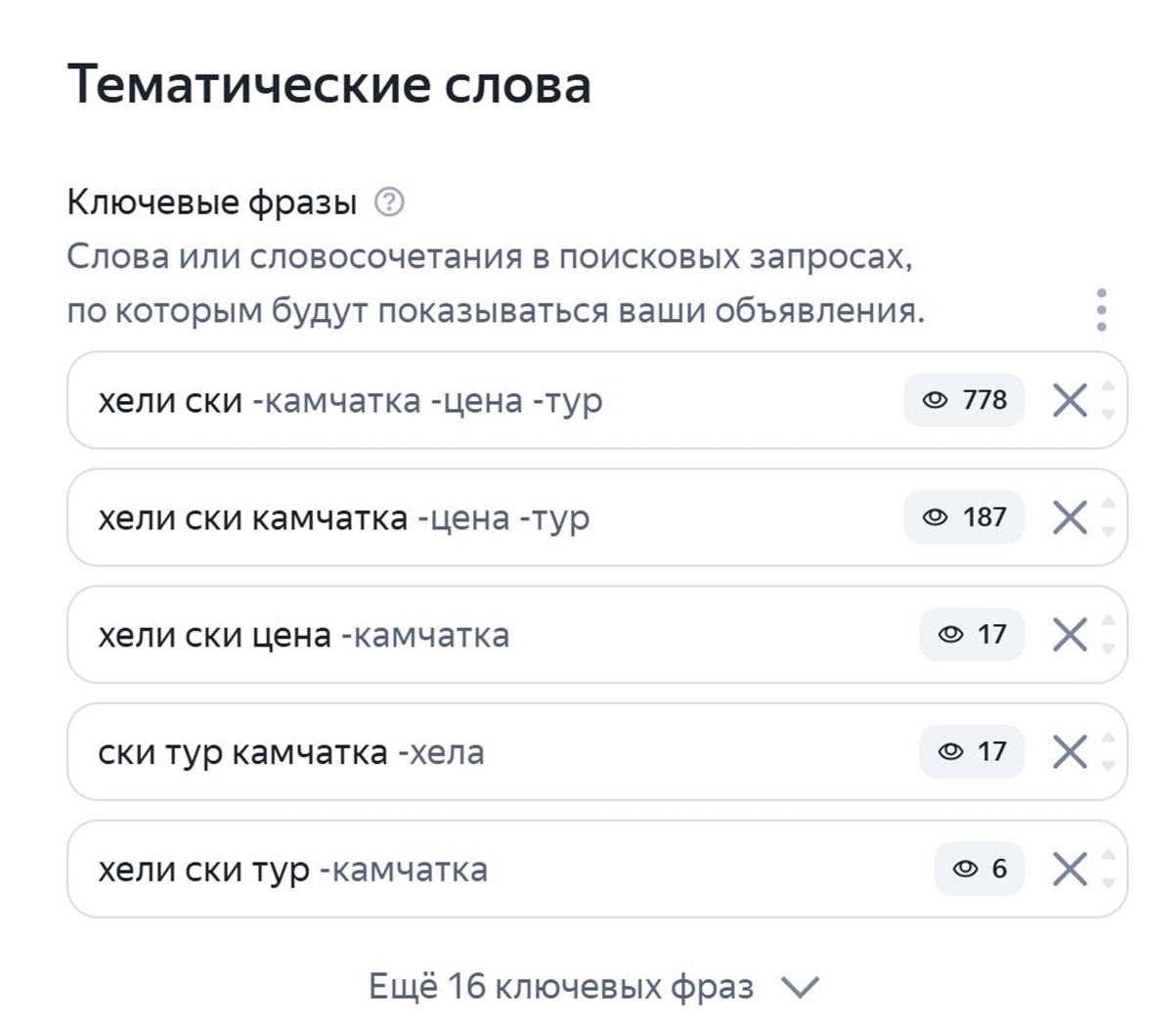 Тематические слова